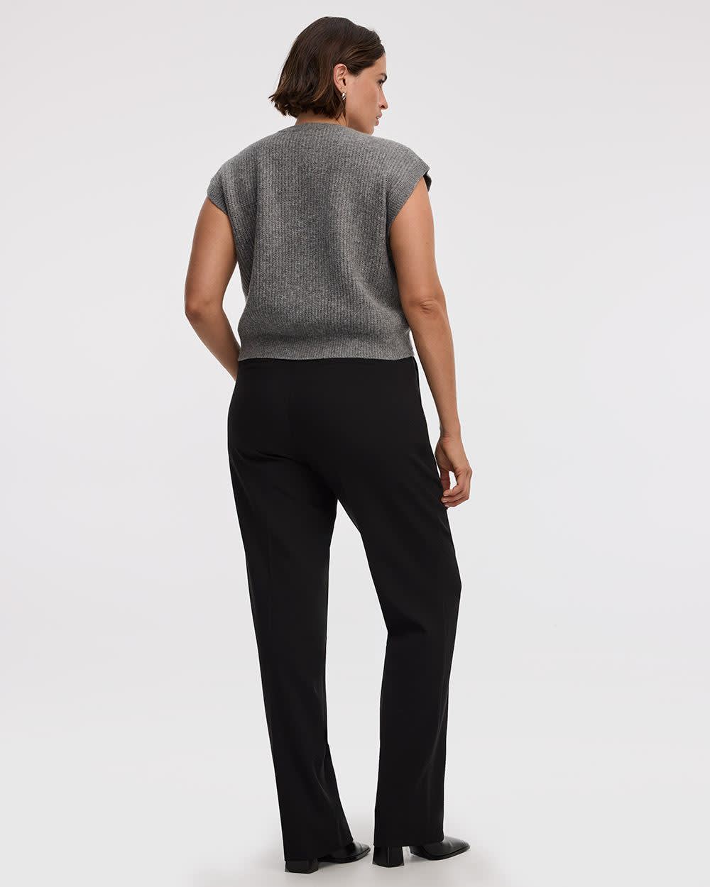 Veste en tricot sans manches à col rond