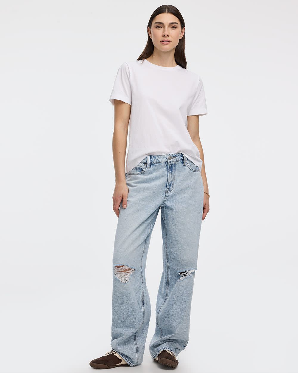 Mid-Rise Ripped Baggy Jean