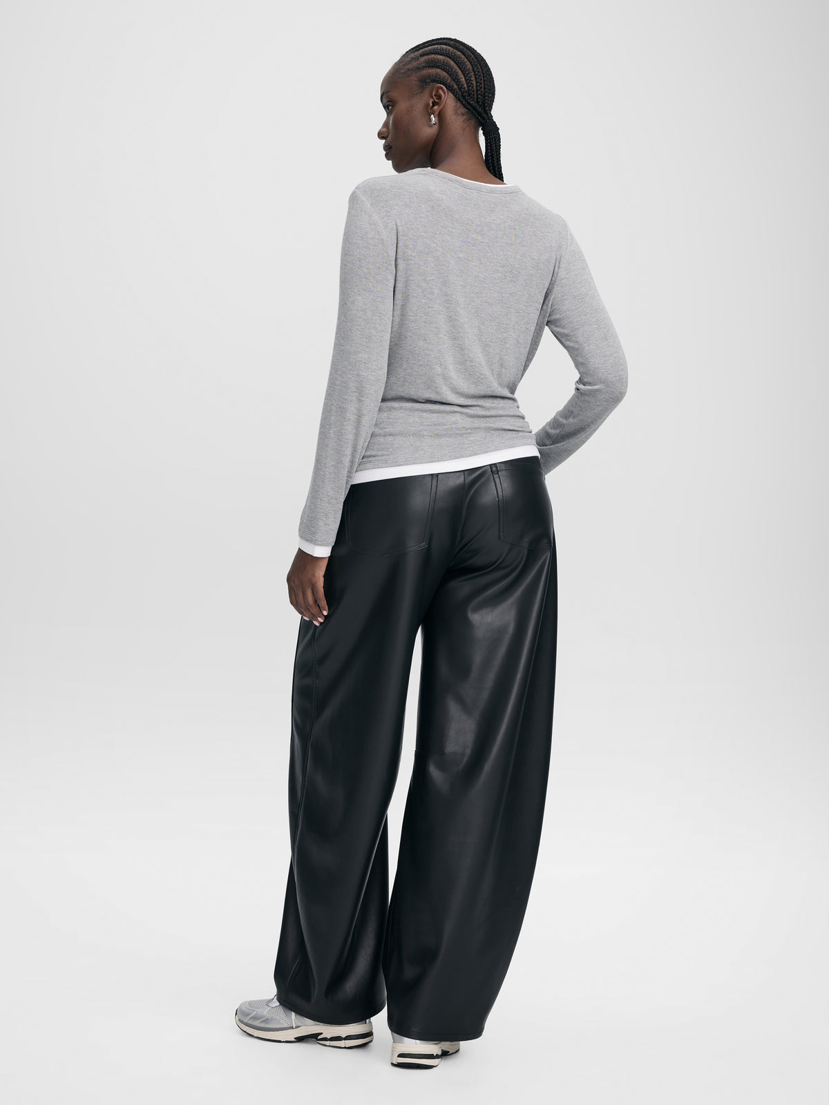 Long-Sleeve Crew-Neck Top with Fooler Insert