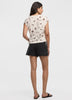 Extended-Sleeve Shirred Tee with Drawstrings