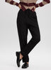 Pantalon à taille haute élastique et jambe fuselée