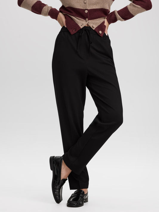 Tapered-Leg High-Rise Pants with Elastic Waistband - The Modern Stretch