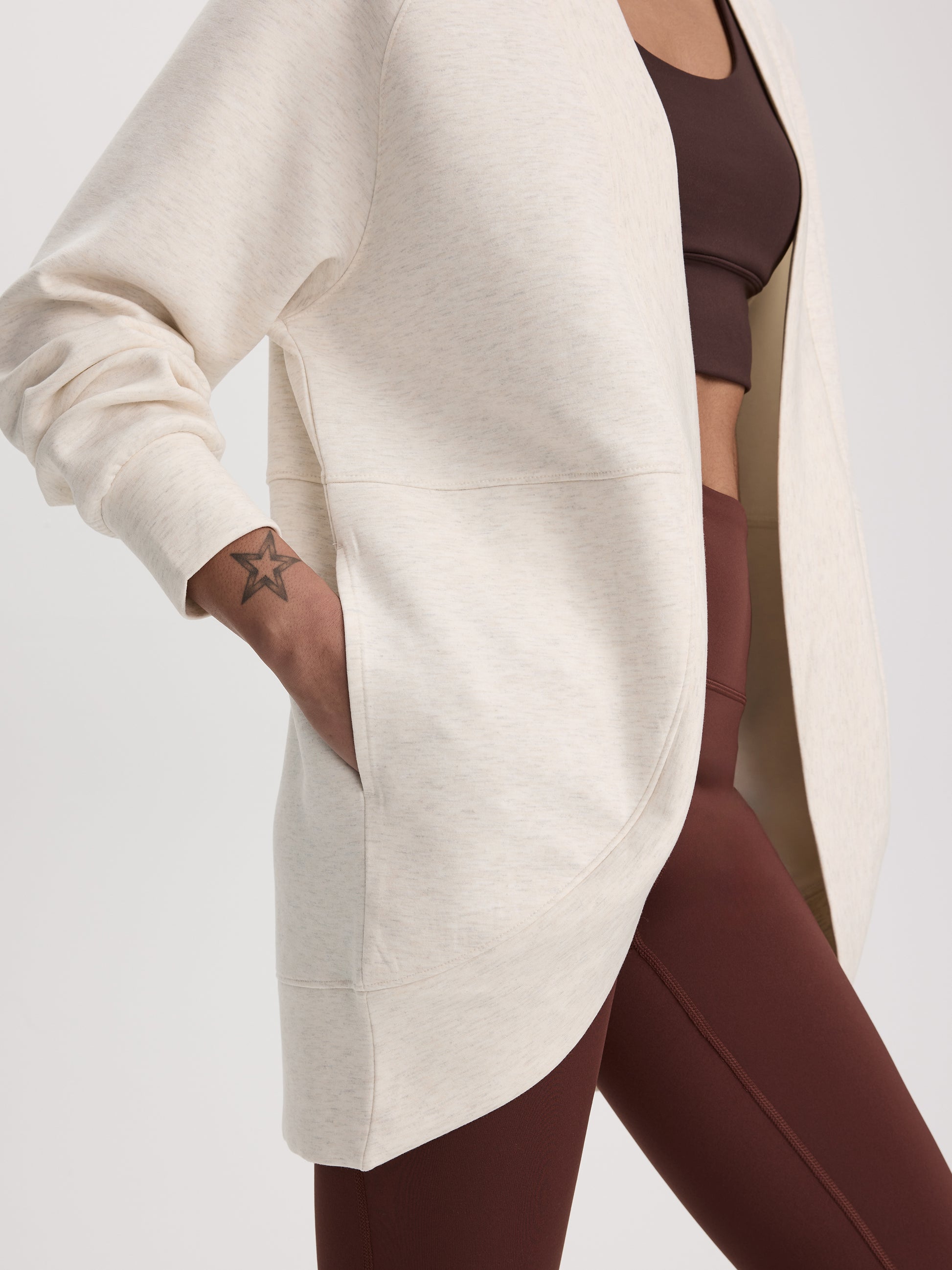 Long-Sleeve Open Cardigan with Pockets - HYLUX Hyba