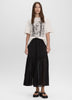 Pleated-Chiffon Maxi Skirt