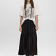 Pleated-Chiffon Maxi Skirt