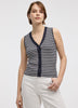 Camisole côtelée à rayures à col V