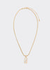 Short Necklace with Rectangle Mother-of-Pearl Pendant