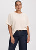 Short-Sleeve Crew-Neck T-Shirt with Pointelle Stitches
