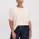 Short-Sleeve Crew-Neck T-Shirt with Pointelle Stitches