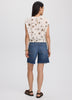 Extended-Sleeve Crew-Neck Blouse with Elasticated Hem