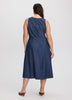 Sleeveless V-Neck Denim Dress