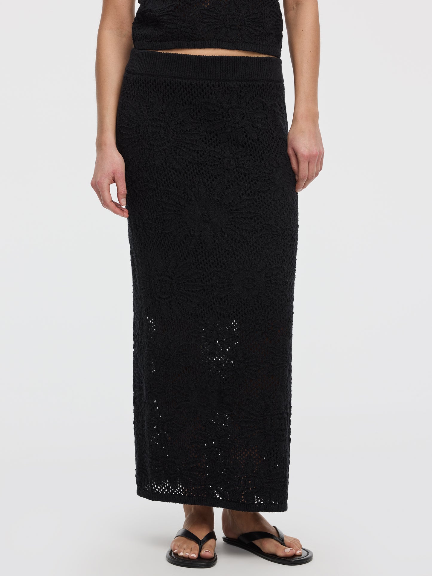 Pull-On Crochet Maxi Skirt