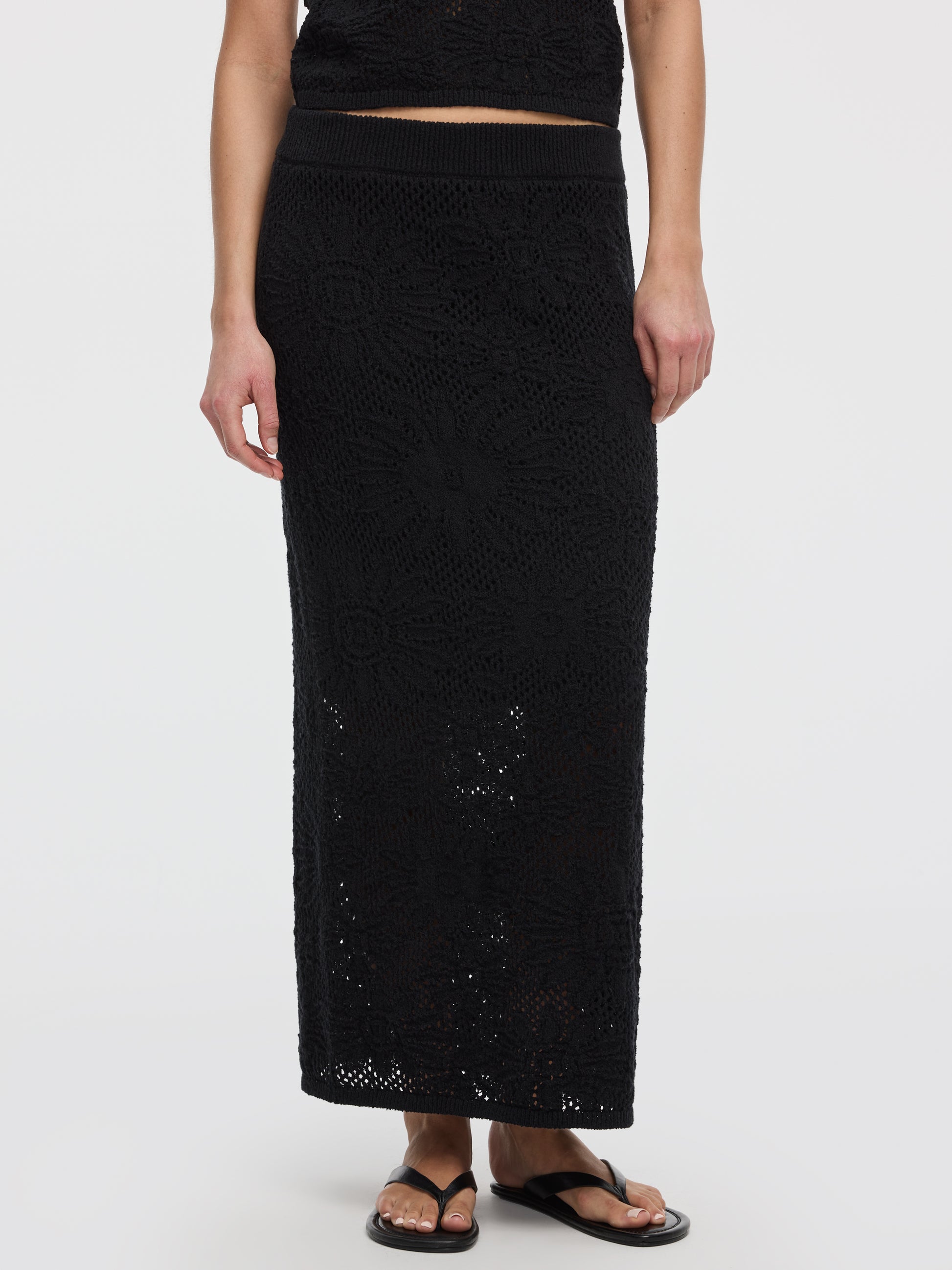 Pull-On Crochet Maxi Skirt