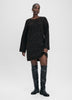 Long-Sleeve Crew-Neck Mini Dress