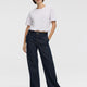 Wide-Leg Mid-Rise Denim Trousers