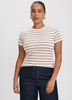 Striped Fitted Crew-Neck Ribbed T-Shirt