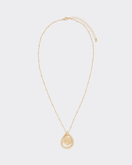 Collier long avec pendentif en forme de larme