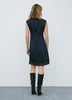 Fitted Cocktail Dress with Knot and Lace Trim