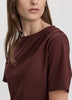 Short-Sleeve Shirred Top with Asymmetrical Hem