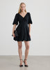 Short-Sleeve V-Neck Mini Dress with Bubble Hem