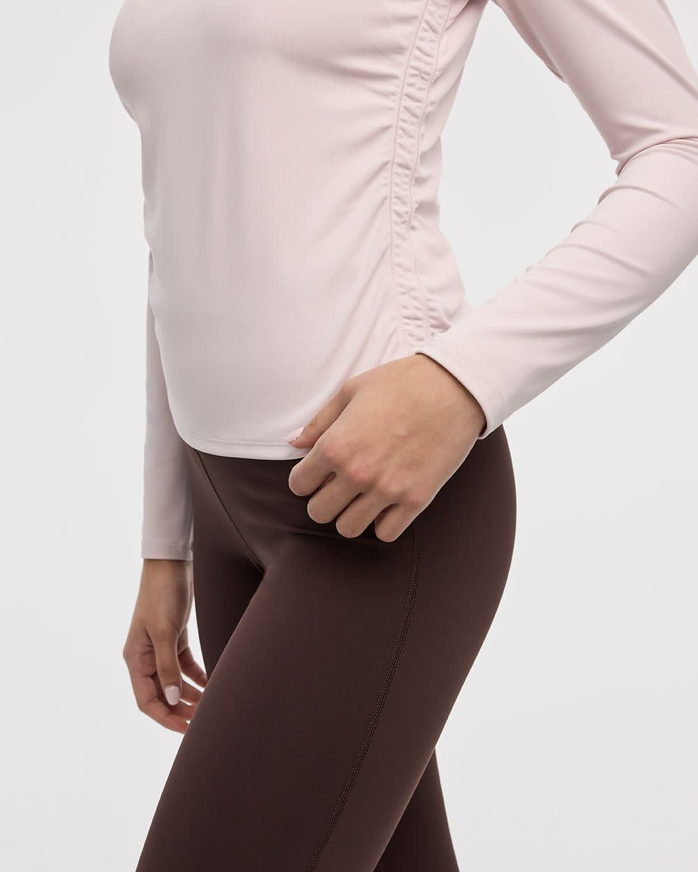 Long-Sleeve Crew-Neck Tee with Shirred Sides - PULSE (R) Hyba