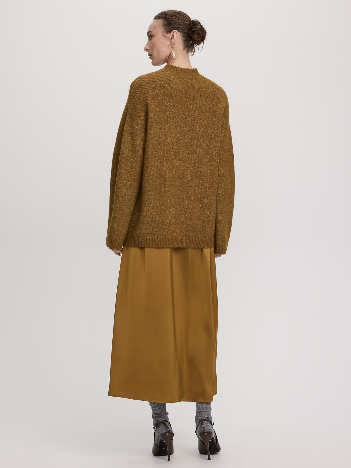 Long-Sleeve Mock-Neck Wool-Blend Sweater