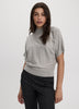 Merino-Blend Short-Sleeve Mock-Neck Sweater