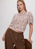 Crew-Neck Top with Short Flutter Sleeves