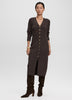 Long-Sleeve V-Neck Buttoned-Down Midi Dress