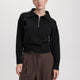 Long-Sleeve Half-Zip Mock-Neck Sweater