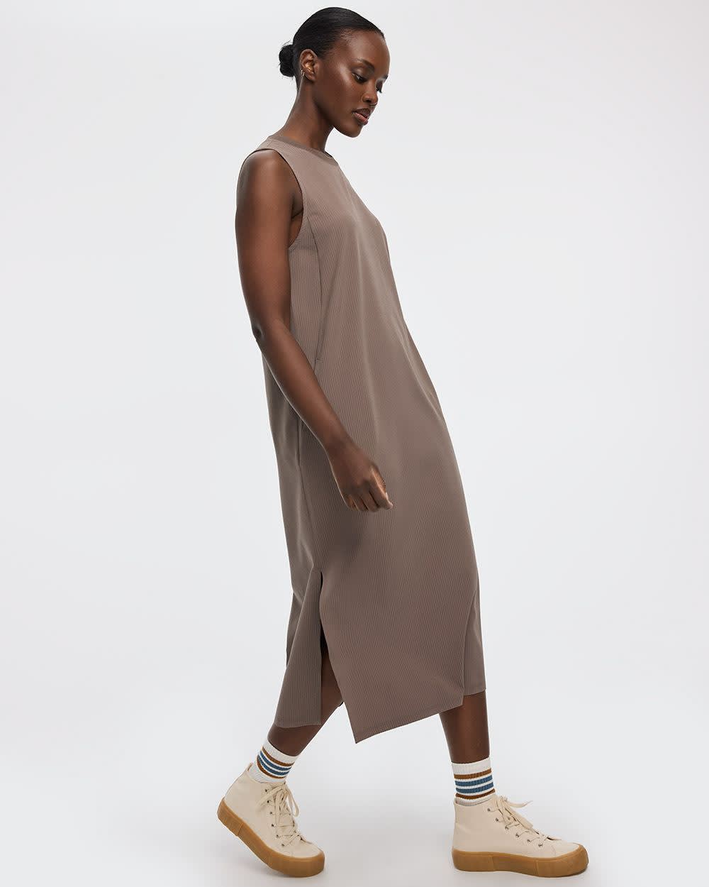 Robe midi texturée sans manches - Hyba