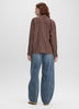 Striped Long-Sleeve Blouse with Pocket
