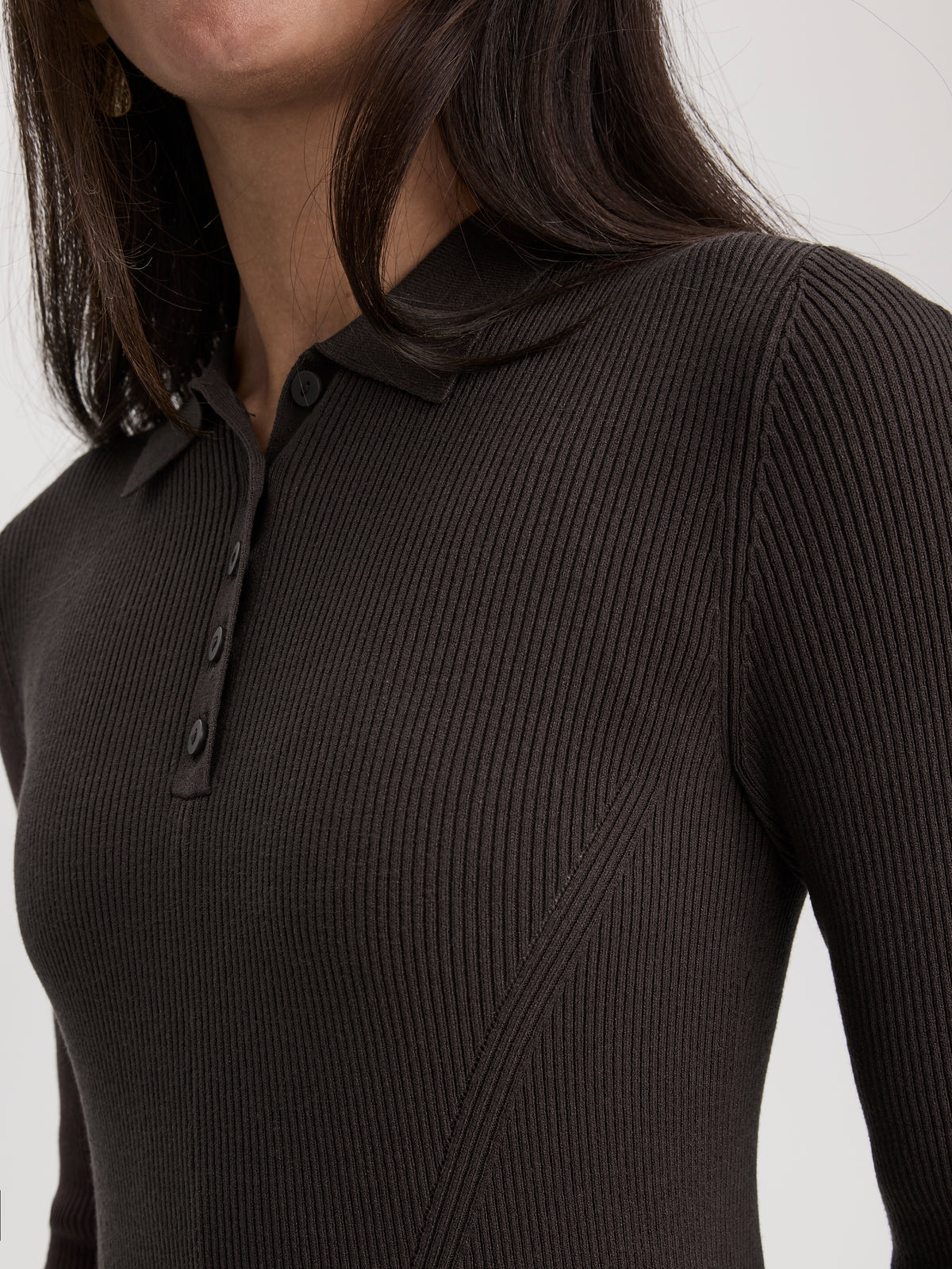 Long-Sleeve Polo Mini Dress