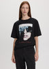 Short-Sleeve Crew-Neck Long T-Shirt with Print