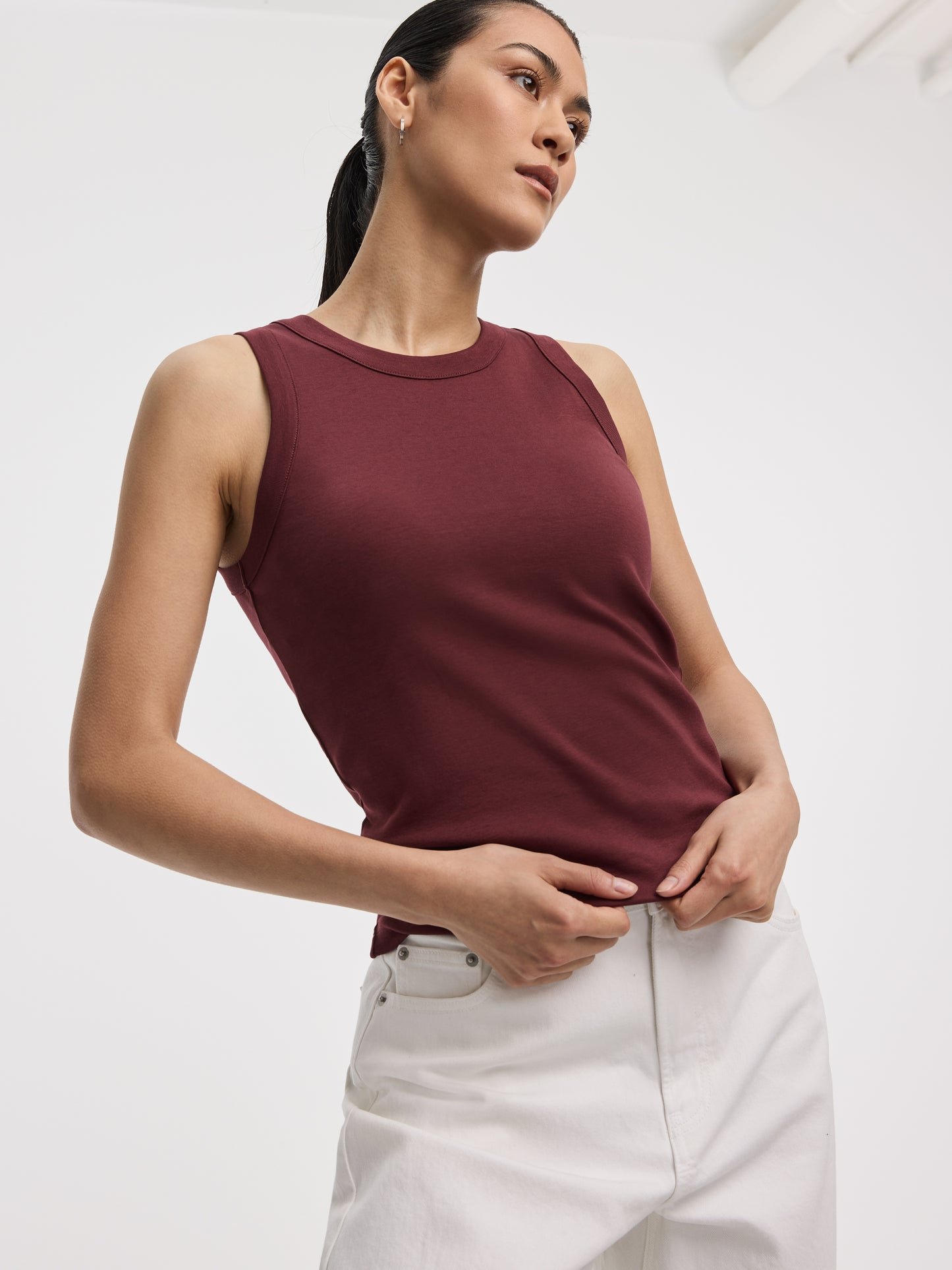 Camisole côtelée à col rond - R Essentials