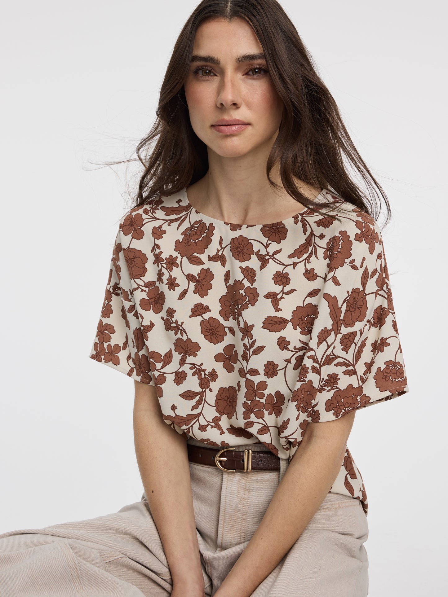 Crew-Neck T-Shirt Blouse