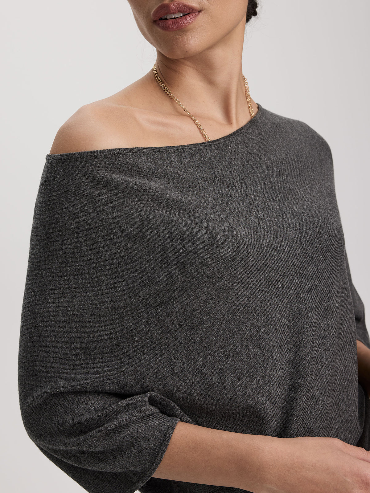 Long-Sleeve Boat-Neck Off-the-Shoulder Top