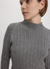 Long-Sleeve Mock-Neck Cable-Knit Mini Dress
