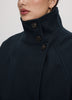 Mock-Neck Wool-Blend Coat