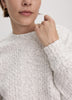 Long-Sleeve Crew-Neck Sweater with Cable Stitches