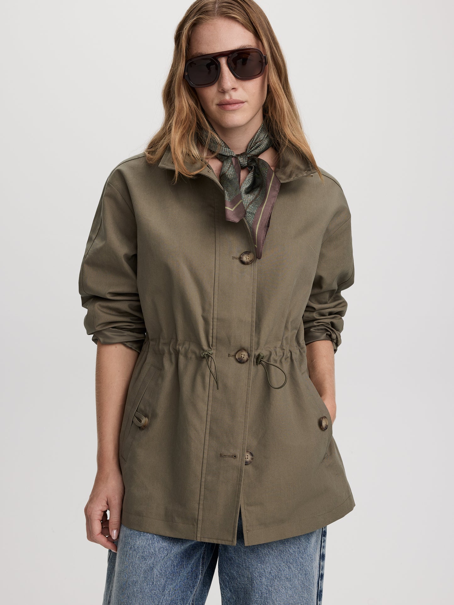 Trench Coat with Cinched Waist
