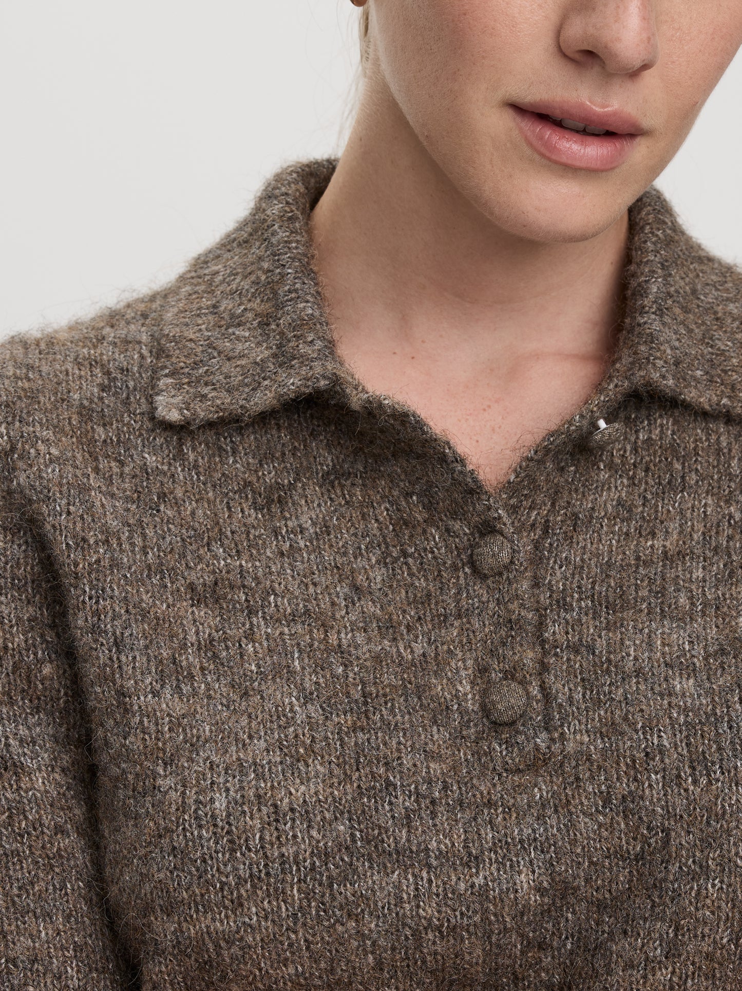 Short-Sleeve Polo Sweater
