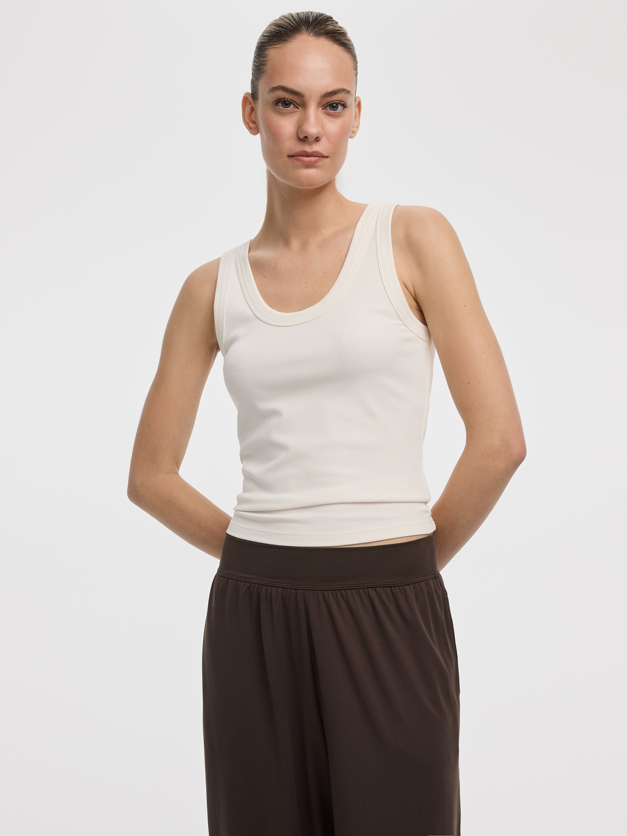 Scoop-Neck Ribbed Tank