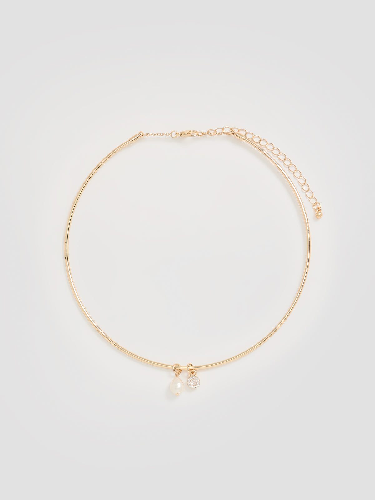 Choker with Rhinestone and Pearls