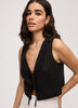 Linen-Blend Sleeveless Vest