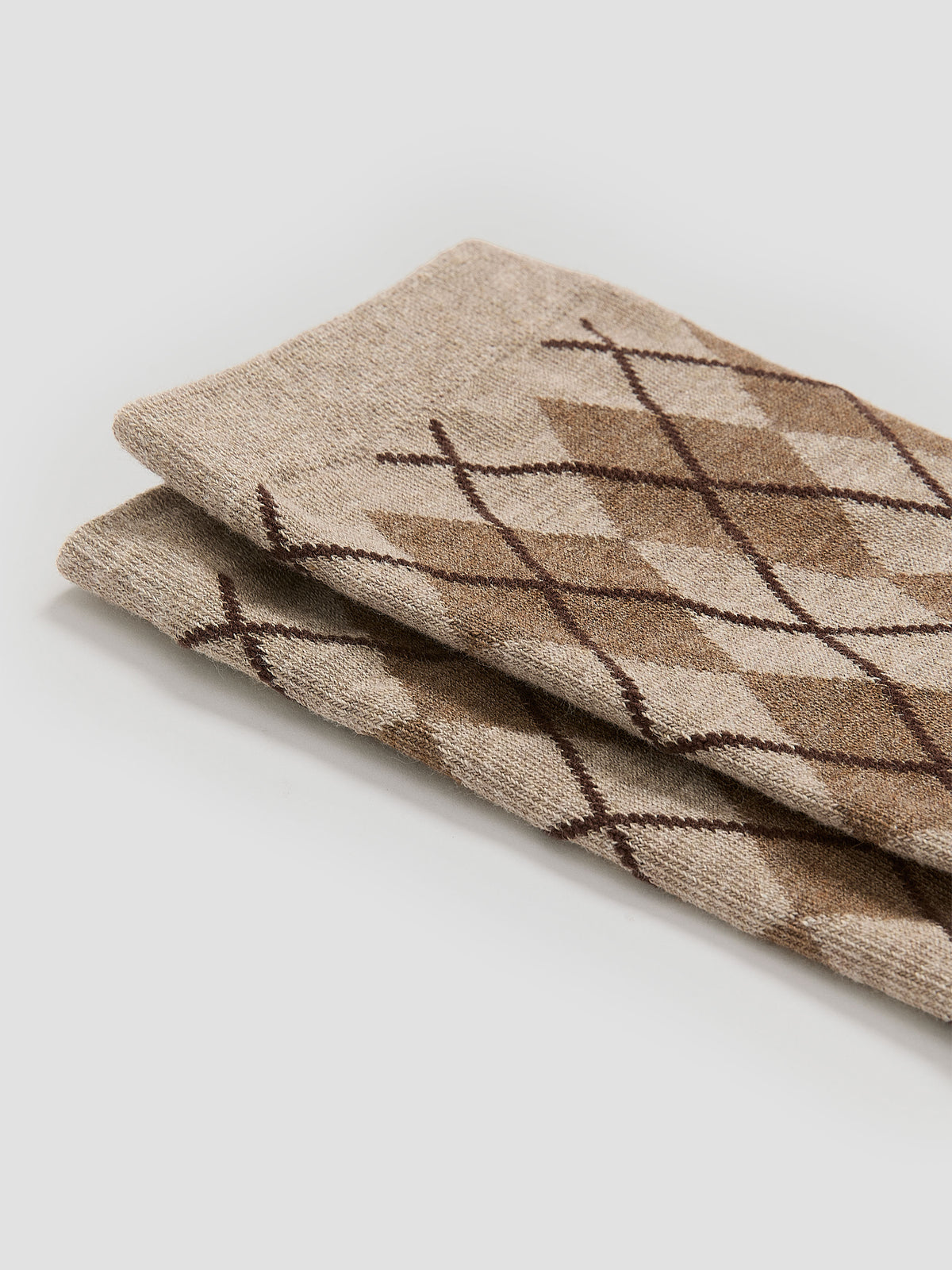 Crew Socks with Argyle Pattern