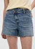 Wrap-Waist Denim Shorts