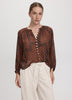 Long-Sleeve Loose Chiffon Blouse