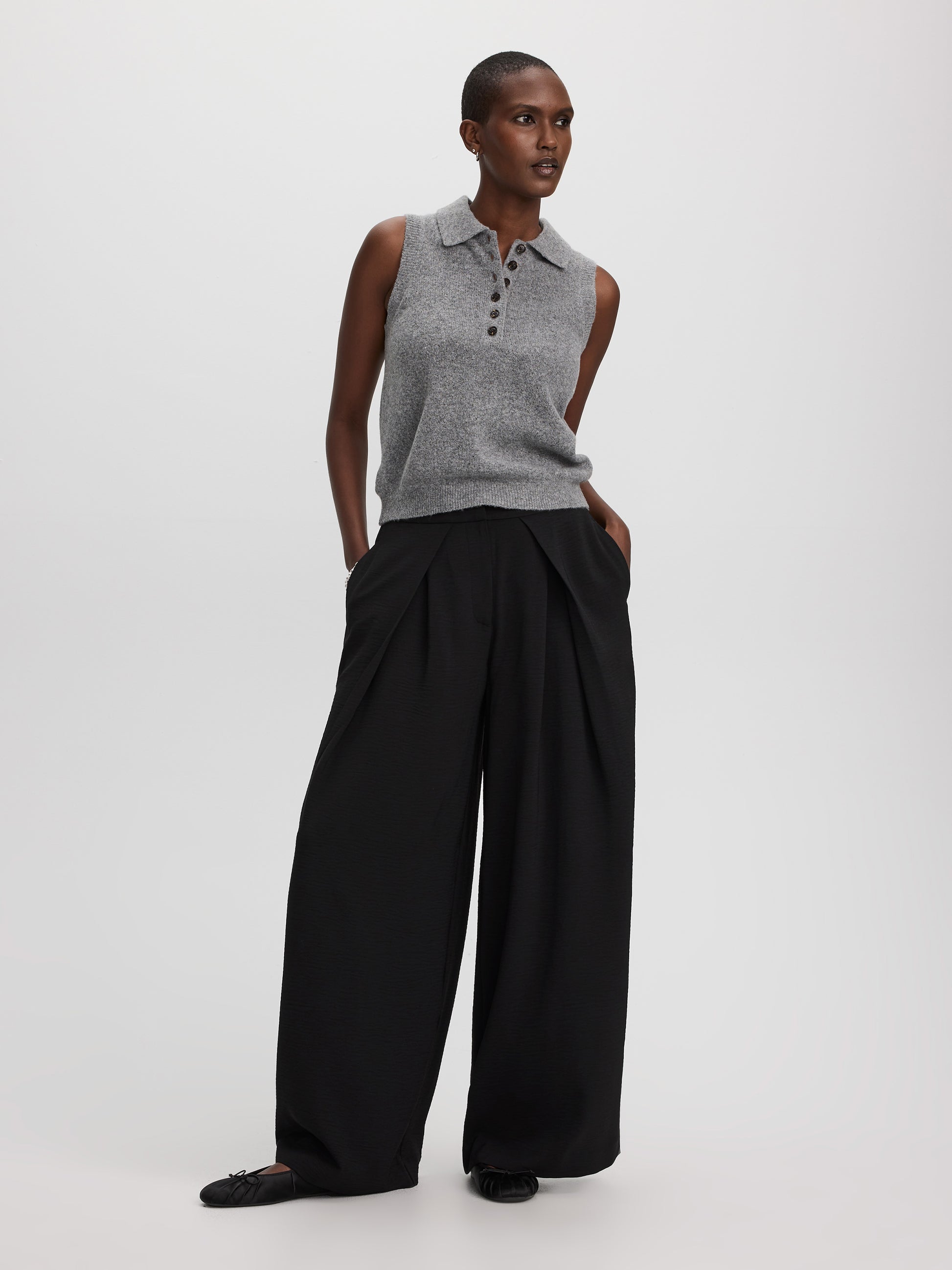 Wide-Leg High-Rise Pant