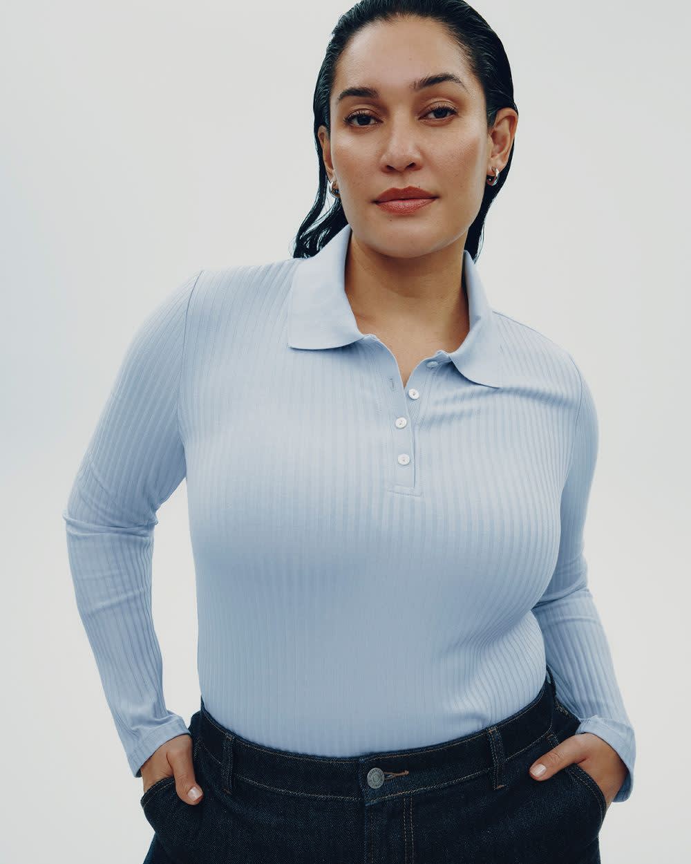 Long-Sleeve Polo Sweater